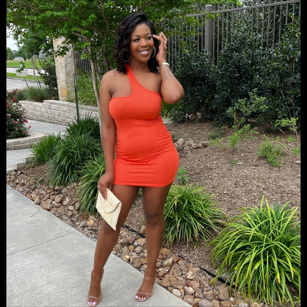 Asymmetric one shoulder mini dress
